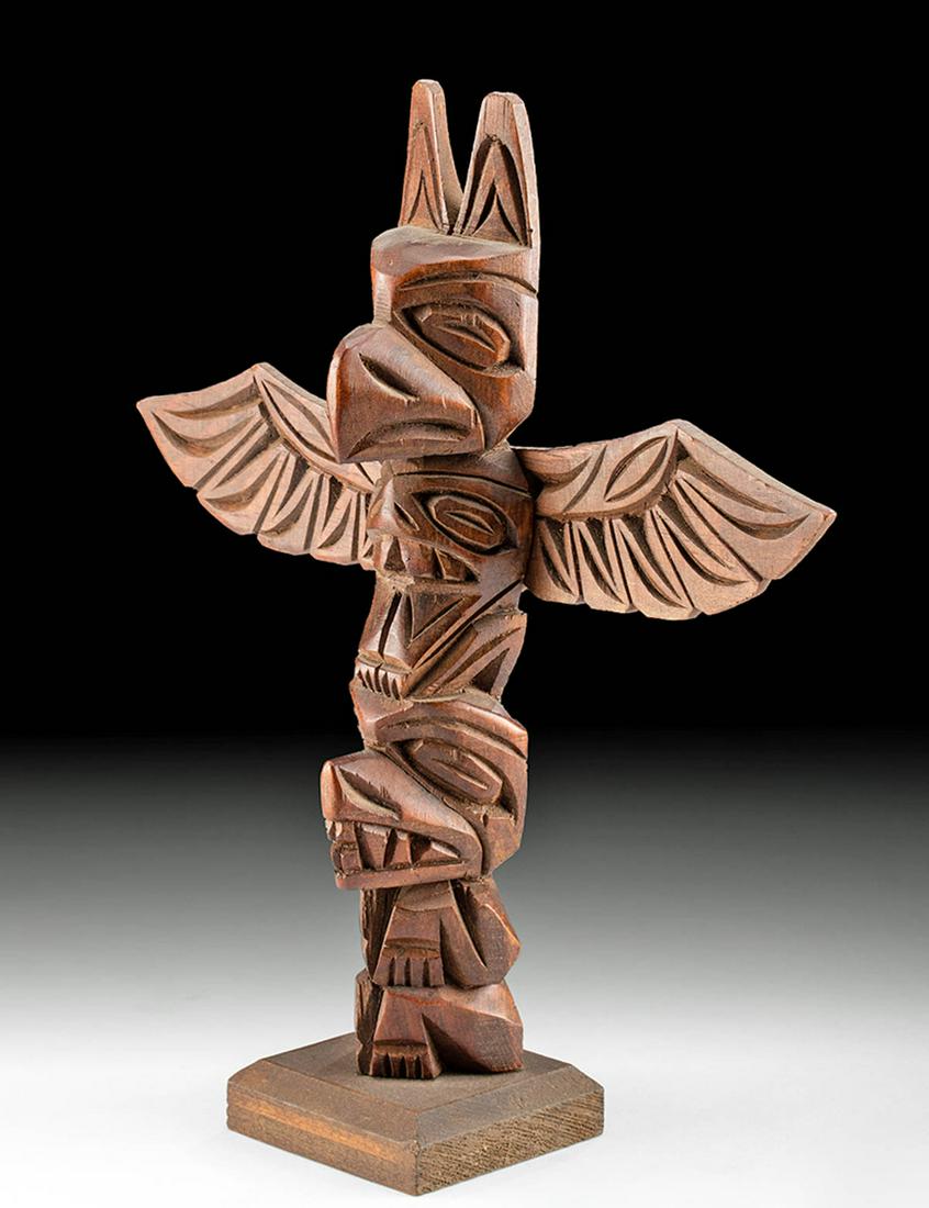 1940s Northwest Coast Wood Totem Pole - Ray Williams (1 of 5)