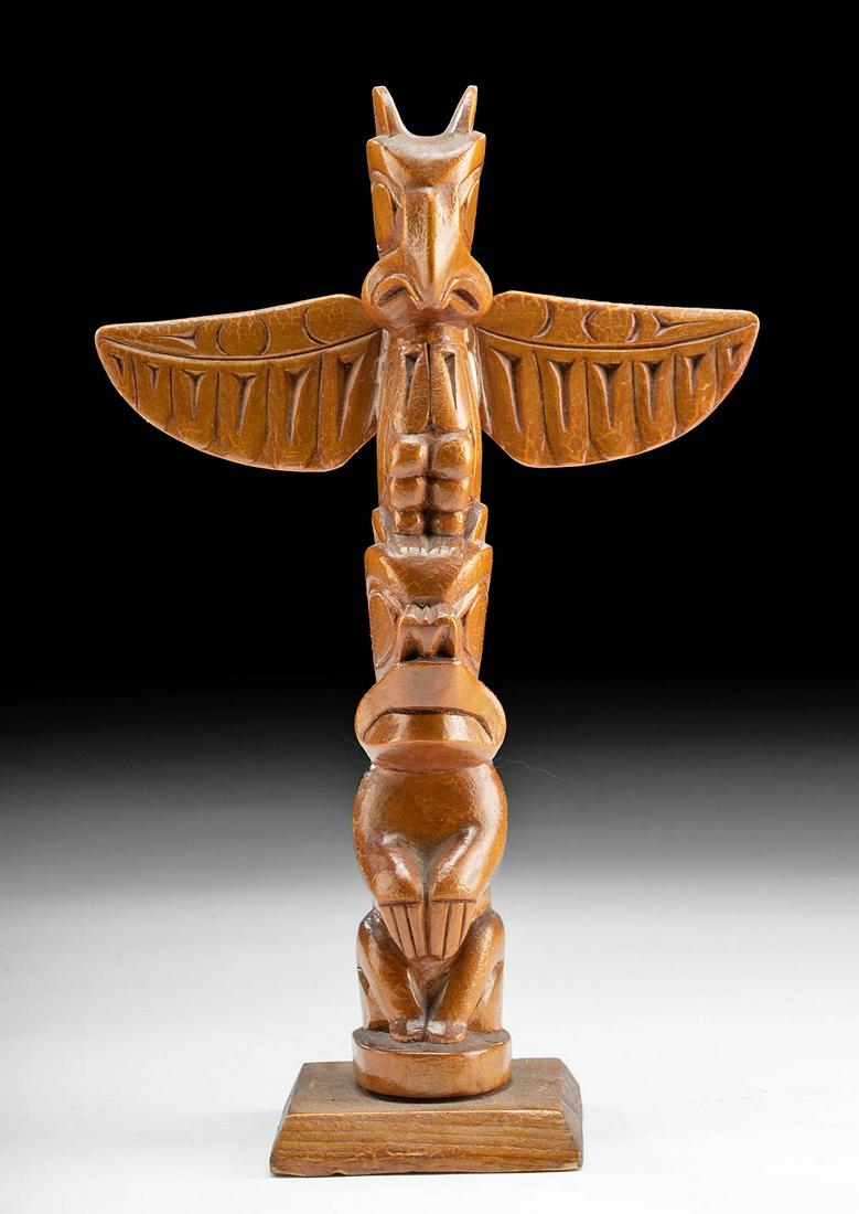 20th C. Northwest Coast Wood Totem Pole (1 of 5)