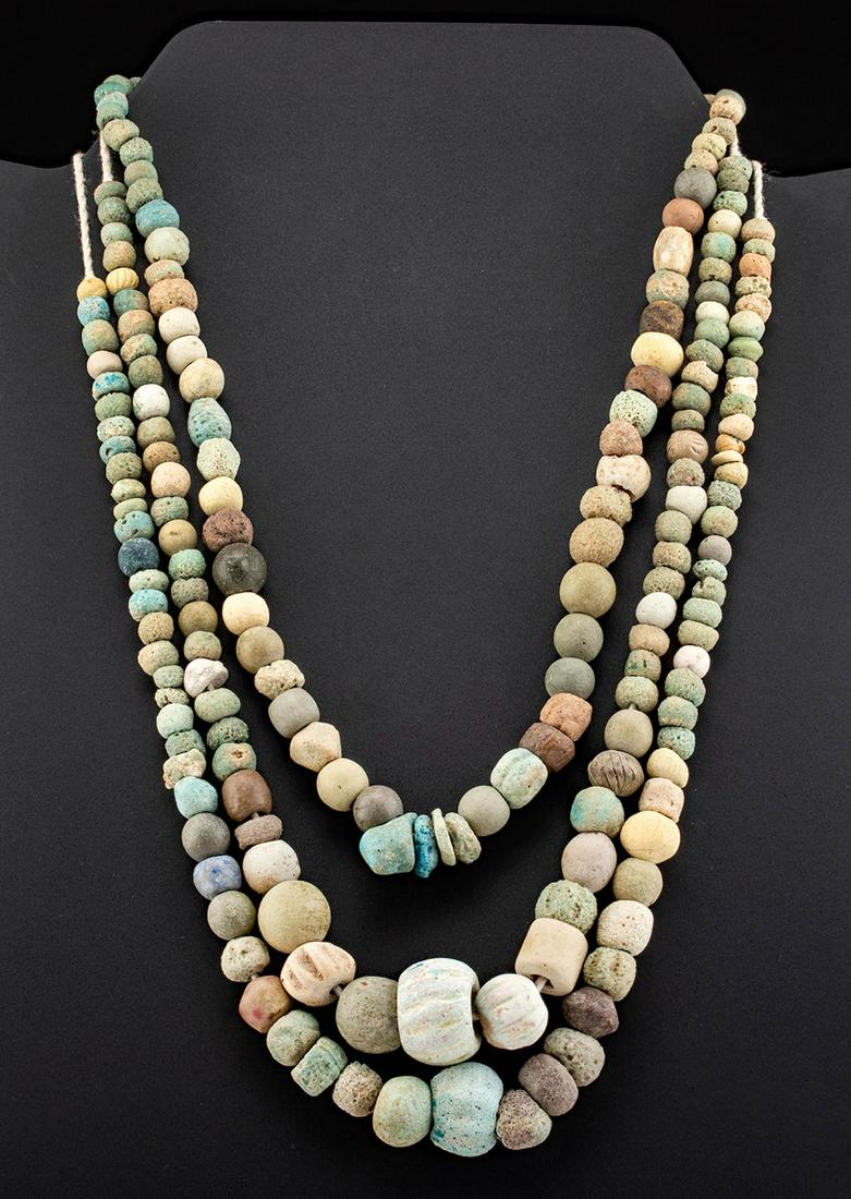 Group of 3 Egyptian Glazed Faience Bead Strands (1 of 4)