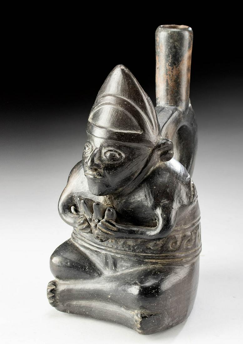 Inca Blackware Cacique Stirrup Vessel (1 of 7)