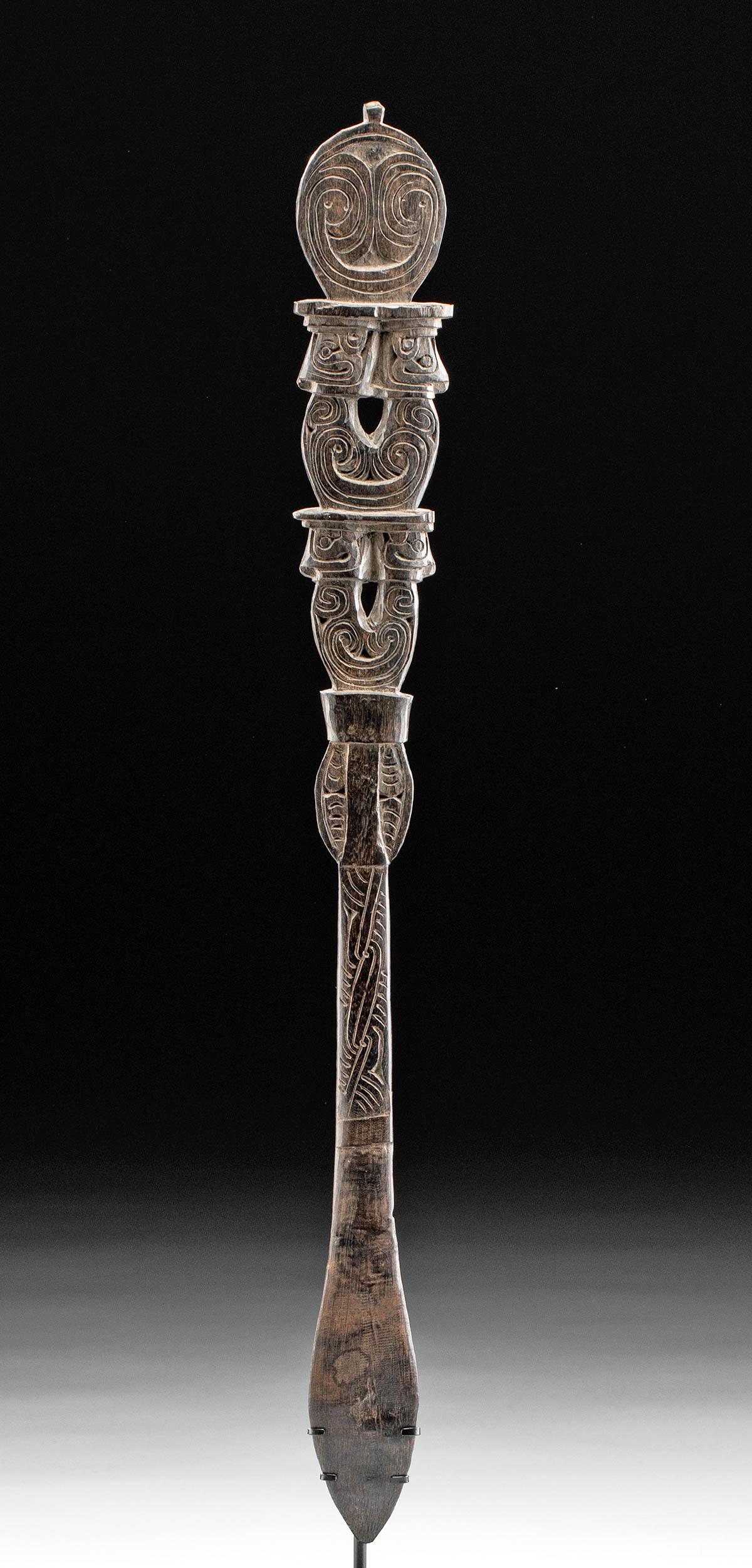 20th C. Trobriand Islands Massim Wood Lime Spatula (1 of 4)