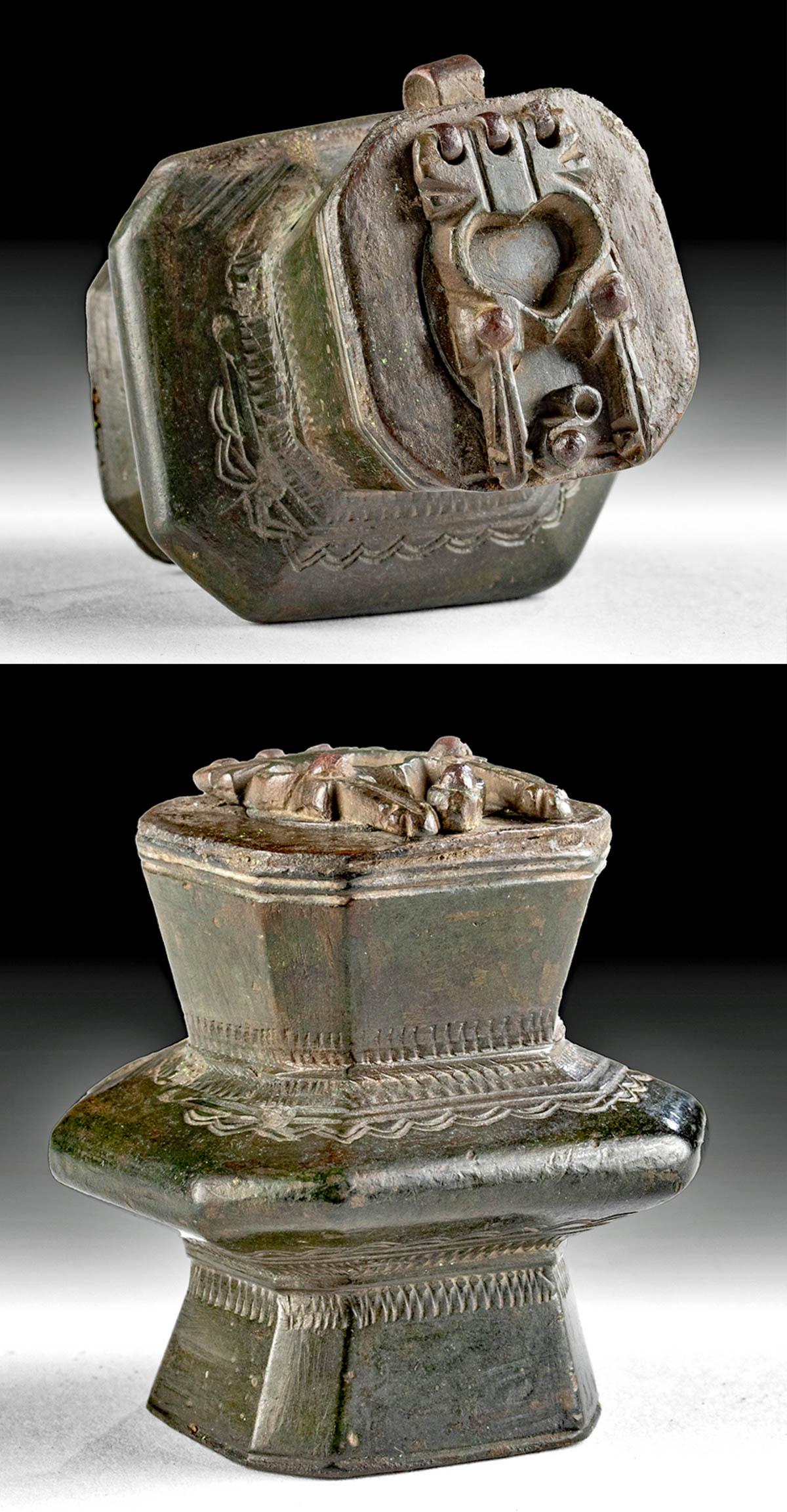 Rare 9th C. Medieval European Leaded-Brass Pyxis (1 of 7)