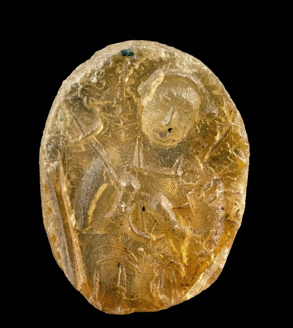 Byzantine Glass Double-Sided Cameo w/ Religious Icons (1 of 3)