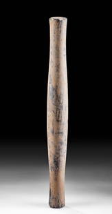 Fine Ancient Bactrian Stone Idol / Ritual Object: Central Asia, modern day Pakistan / Afghanistan, Bactria, late 2nd to early 1st millennium BCE. A fine stone idol or ritual object hand-carved in a columnar form. This intriguing object features a