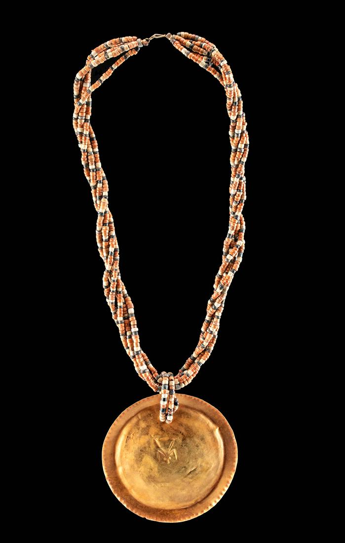 Panamanian Gold Pendant / Multi-Strand Bead Necklace (1 of 4)