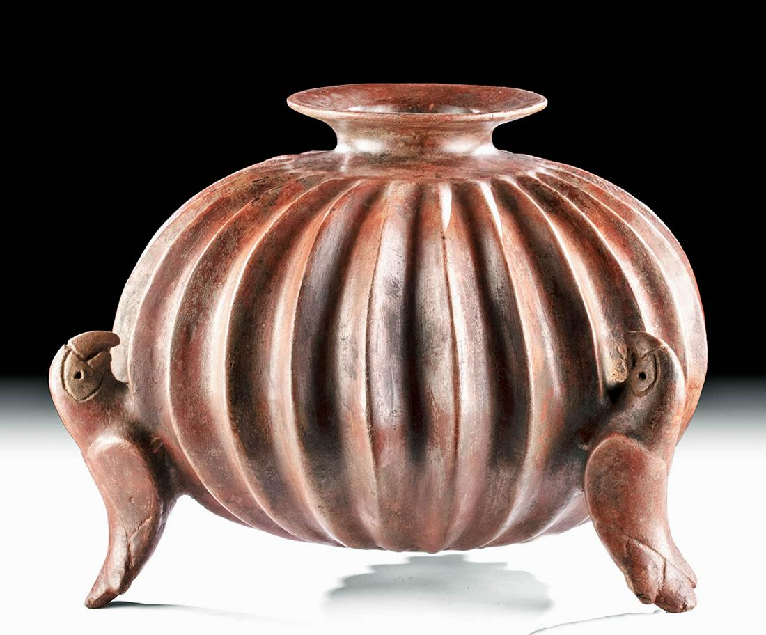 Colima Redware Gadrooned Parrot Vessel, ex Sotheby's (1 of 5)