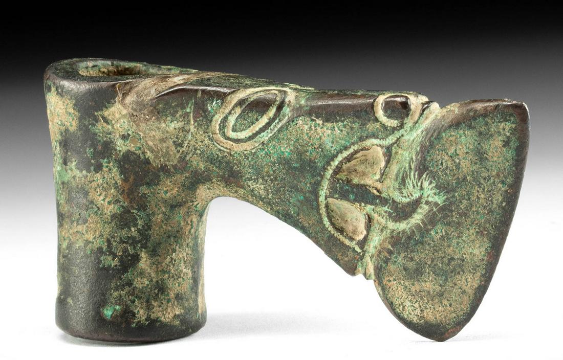 Rare Luristan Bronze Axe Head w/ Horse Face (1 of 4)