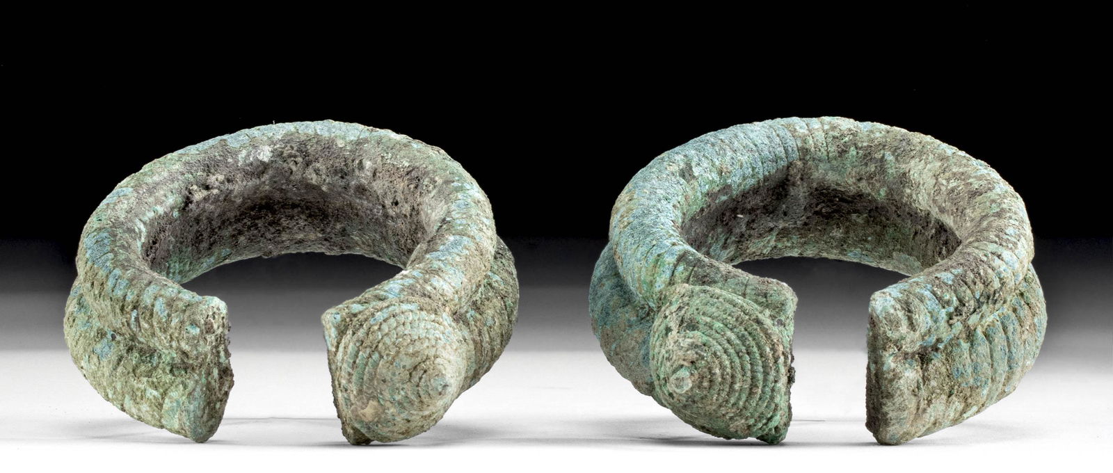 Ancient Vietnamese Dong Son Bronze Bracelets (pr) (1 of 3)