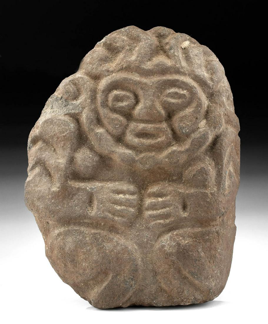 Maya Stone Relief - Seated Deity (1 of 4)