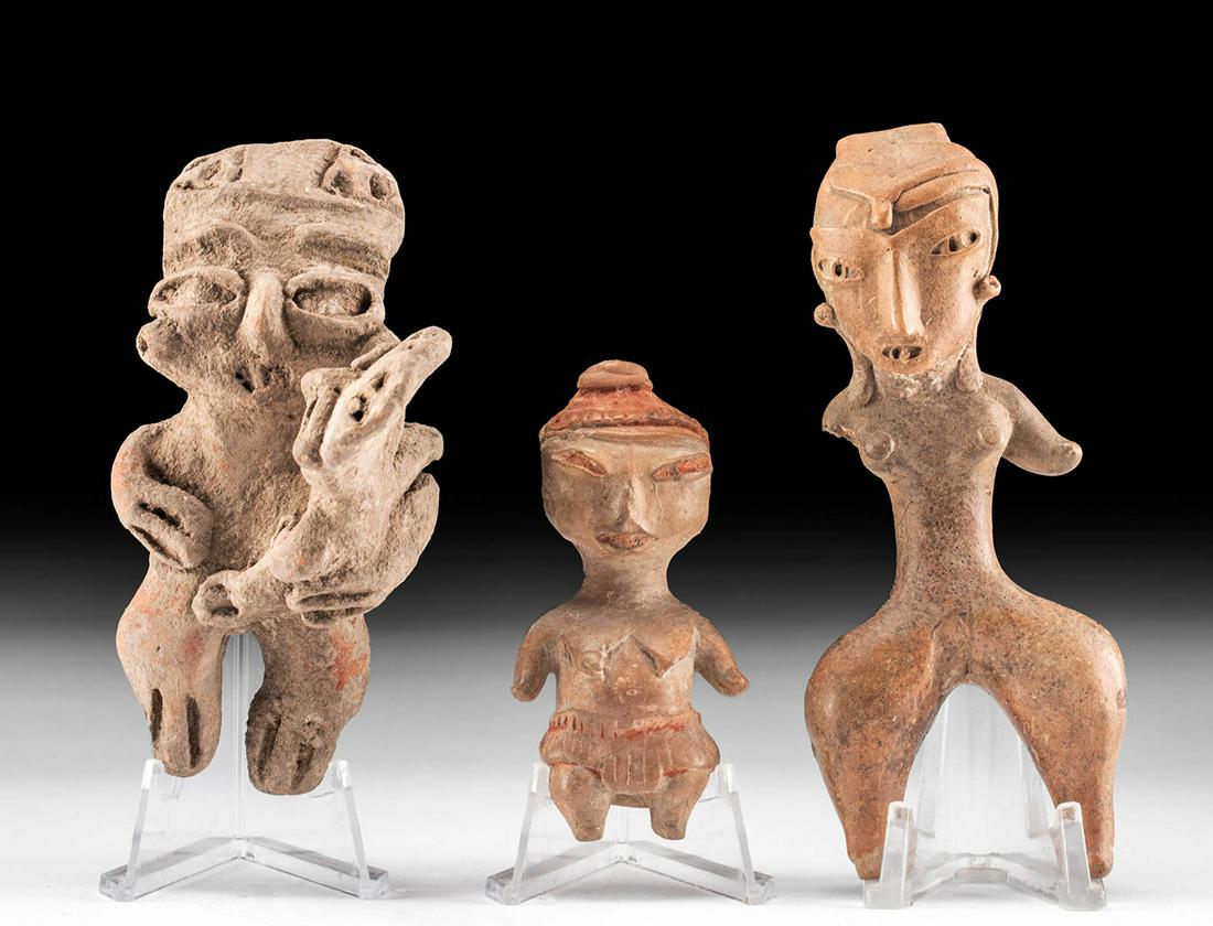 3 Tlatilco Pottery Standing Female Figures (1 of 3)