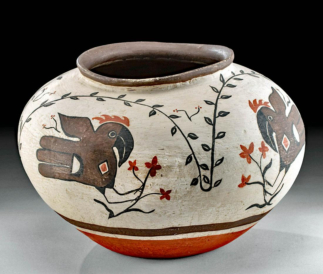 Signed 20th C. Acoma Polychrome Bowl - Little Hand (1 of 5)