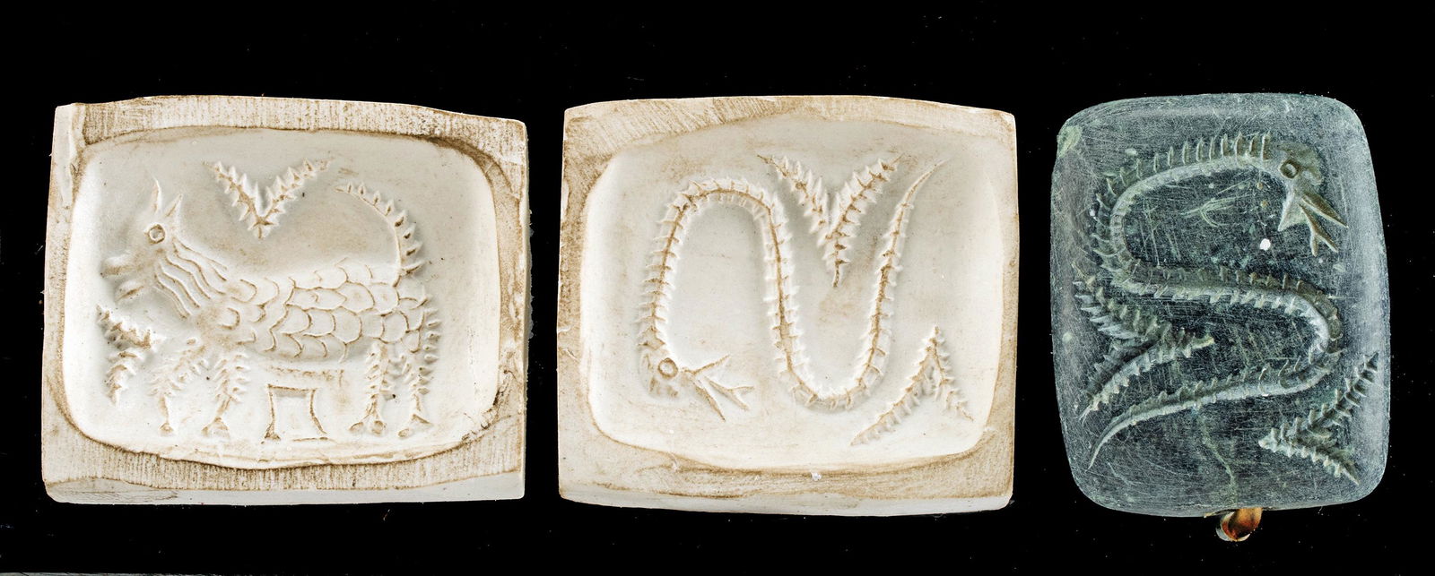 Ancient Syrian Stone Stamp Seal Bead w/ Zoomorphs (1 of 4)