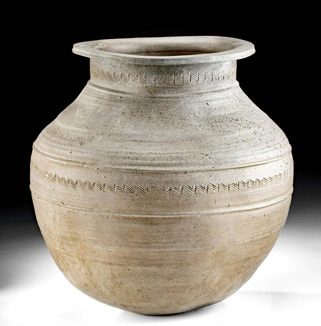 5th C. Korean Silla Stoneware Jar Incised Motifs (1 of 6)