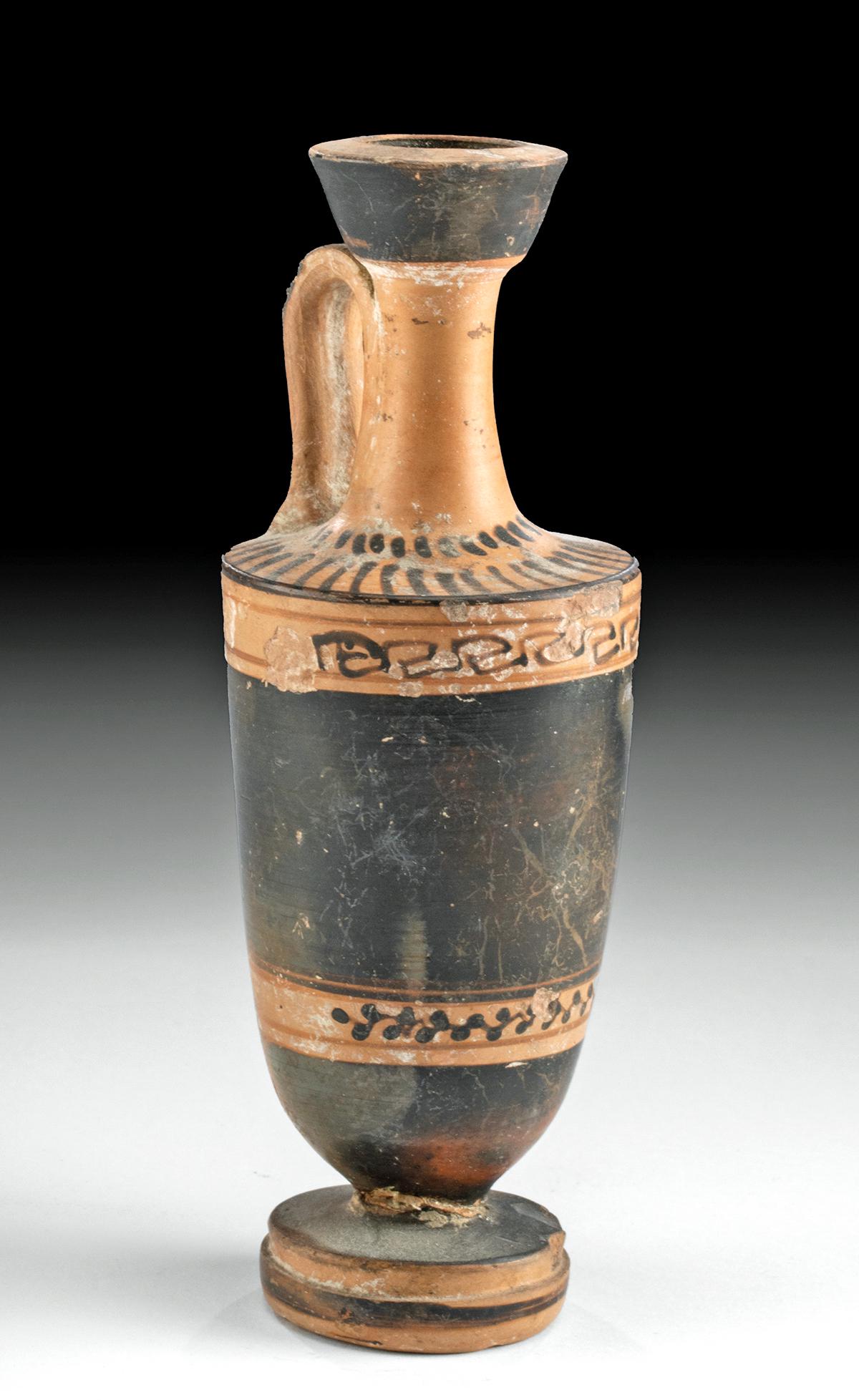 Greek Attic Pottery Black Figure Lekythos w/ Decoration (1 of 4)