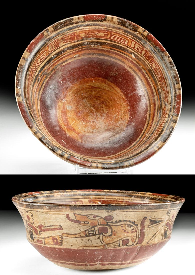 Maya Copador Polychrome Pottery Dog Deity Bowl (1 of 5)