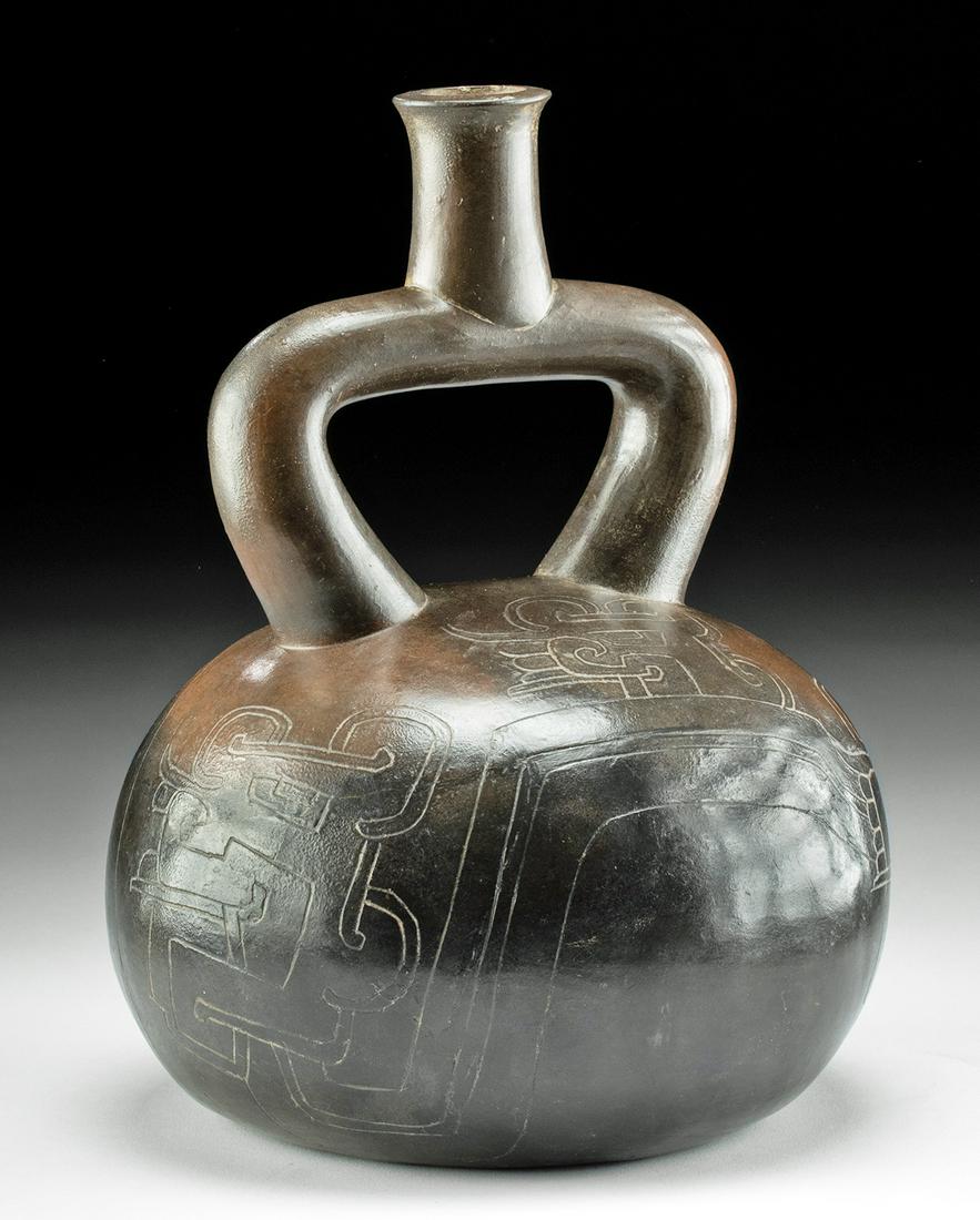 Chavin Pottery Stirrup Vessel w/ Jaguar Heads, TL'd (1 of 4)