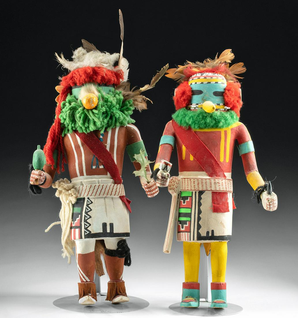 Pair of Vintage Hopi Wood Morning Singer Kachina Dolls (1 of 3)