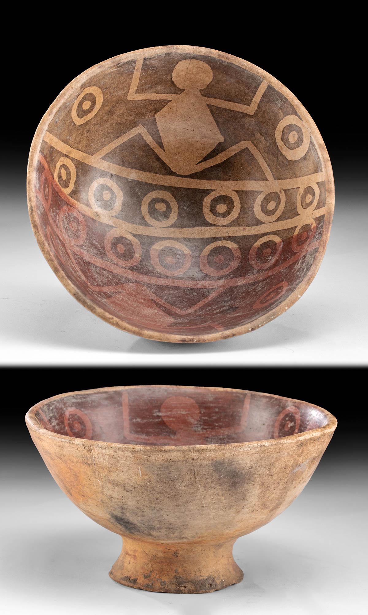 Narino Pottery Bowl w/ Abstract Figural Motif (1 of 6)