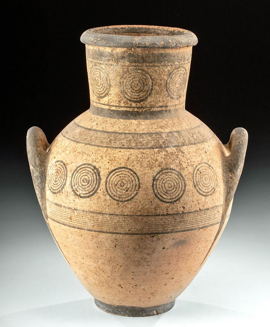 Greek Cypriot Bi-chrome Amphora Bullseye Motifs (1 of 4)