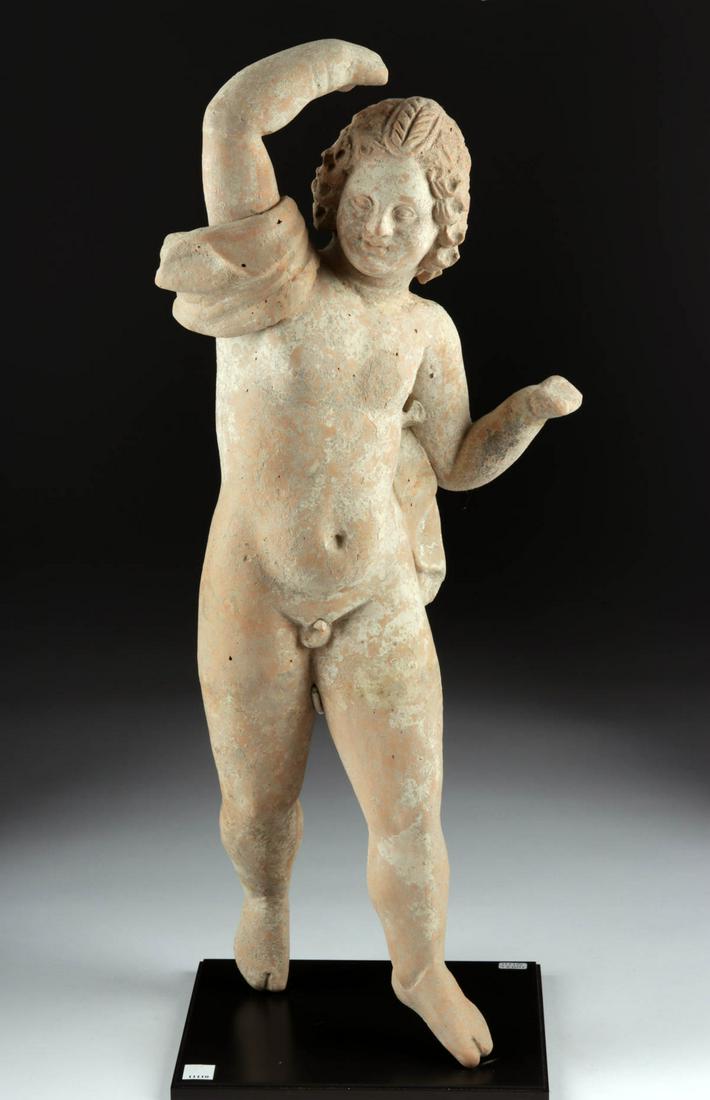 Greek Hellenistic Terracotta Standing Youth, Centuripe (1 of 4)