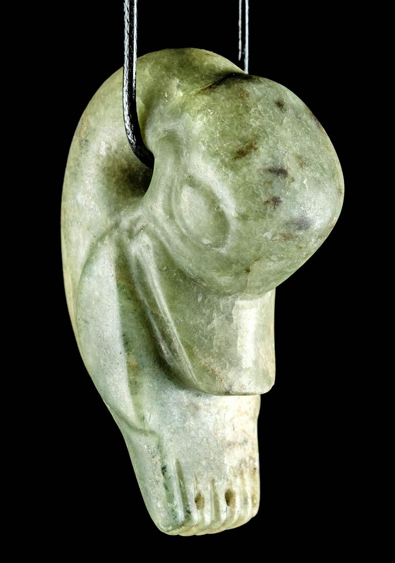 Wearable Olmec Jadeite Duck Pendant (1 of 3)