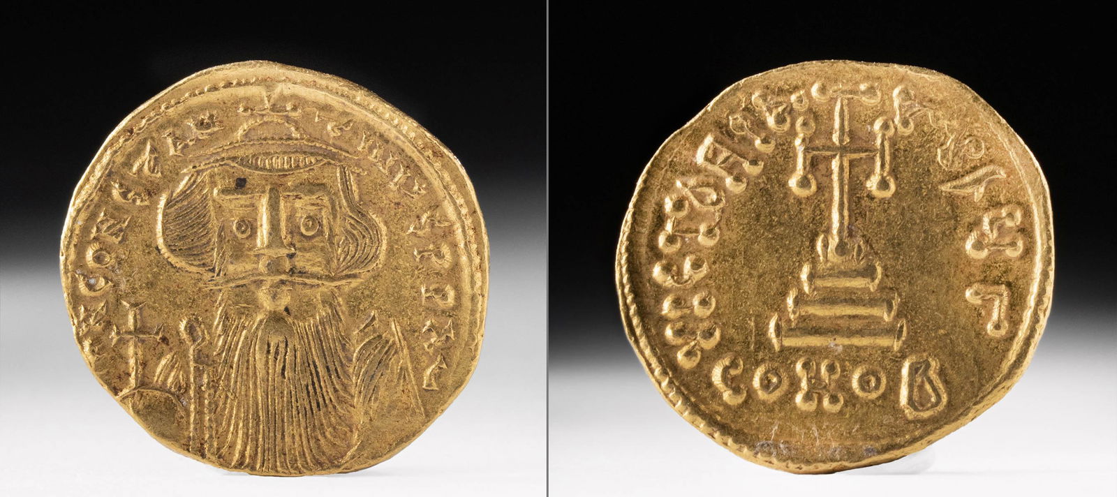 Byzantine Gold AU Solidus of Constans II (1 of 3)