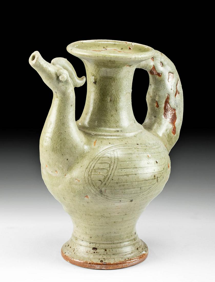 Korean Koryo Celadon Pottery Phoenix Pitcher (1 of 3)