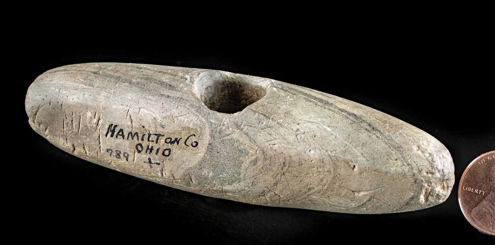 Native American Eastern Woodland Archaic Bannerstone (1 of 3)