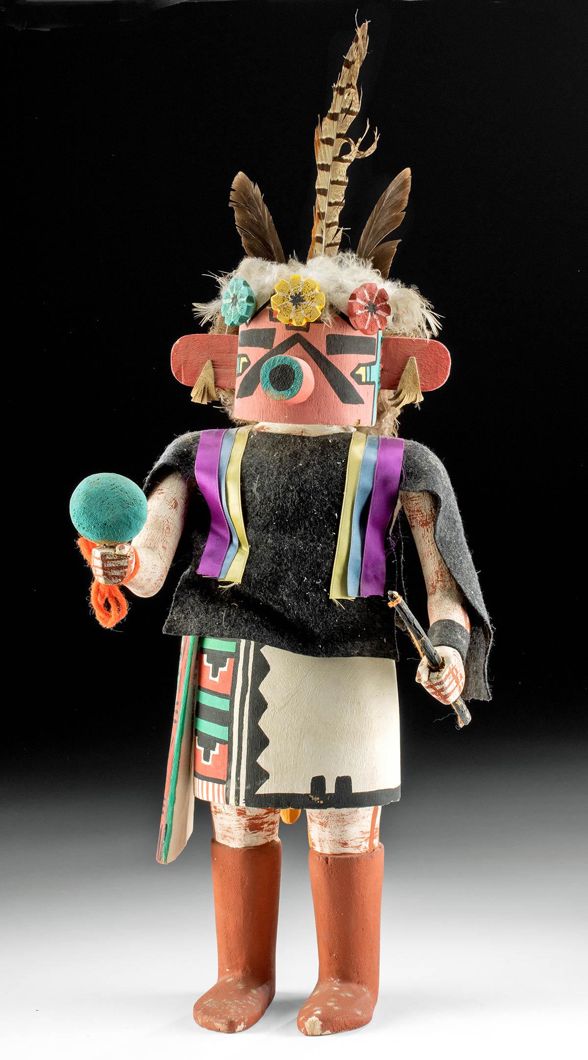 Large Vintage Hopi Kachina Doll - Velvet Shirt (Navan) (1 of 4)