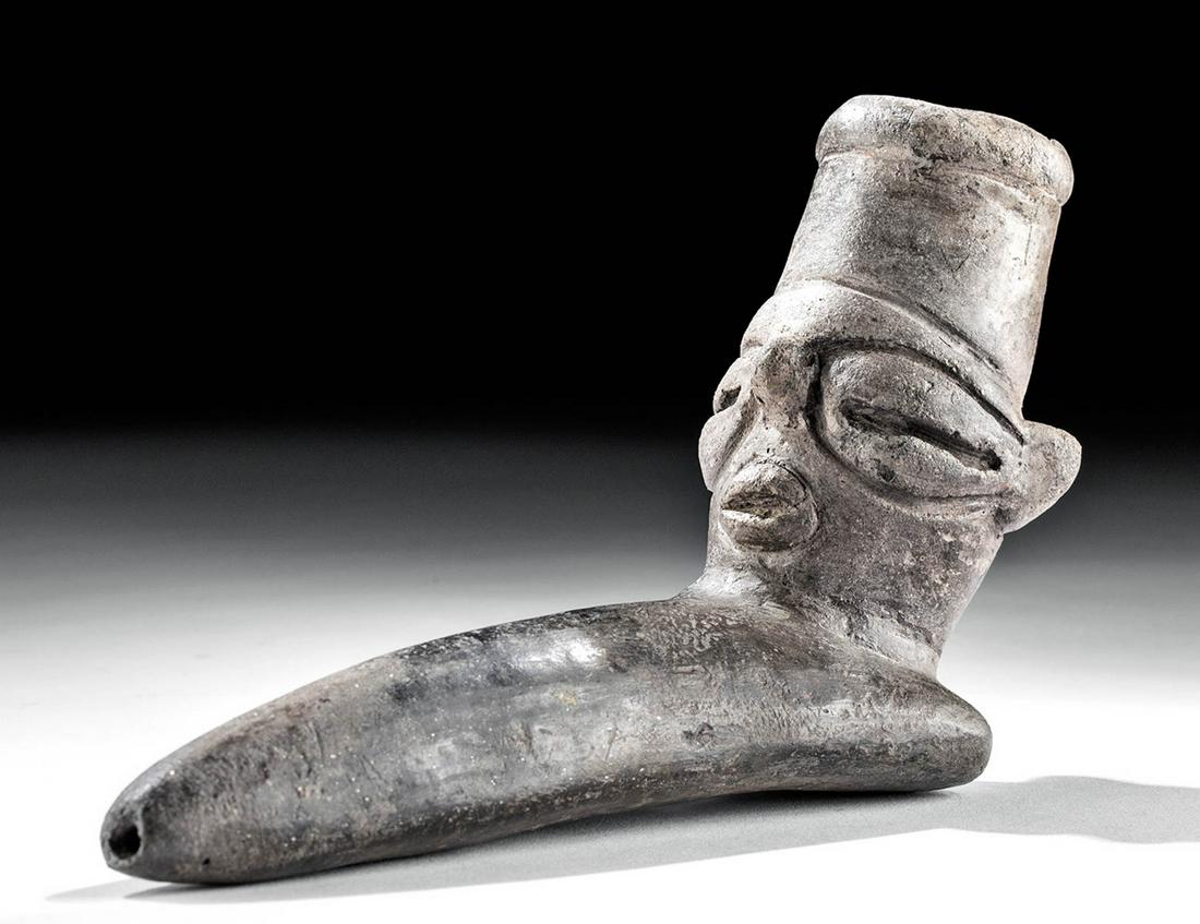 Rare Timoto-Cuica Pottery Pipe w/ Anthropomorphic Face (1 of 5)
