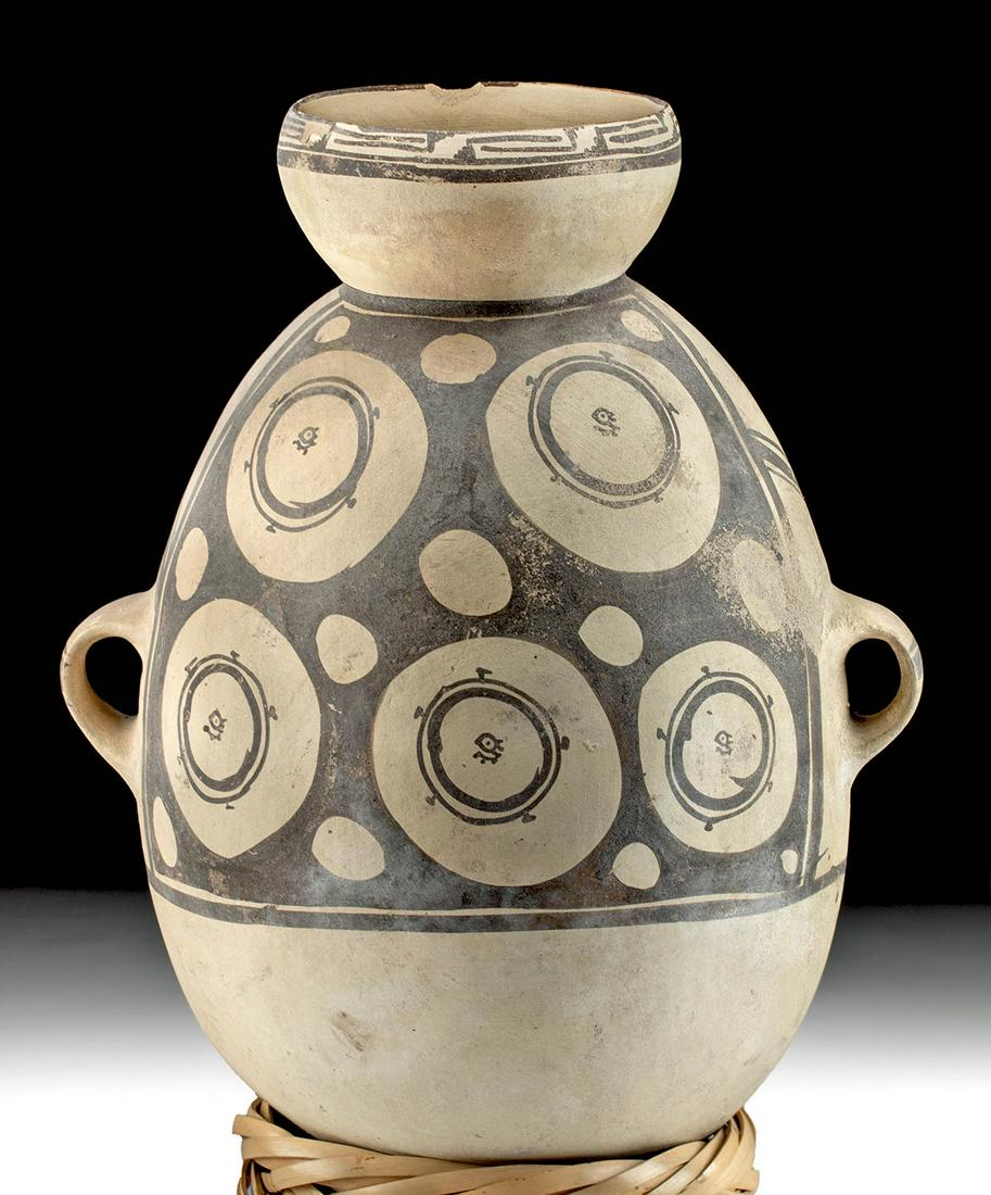 Large Chancay Bi-Chrome Vessel w/ Circular Motifs (1 of 4)