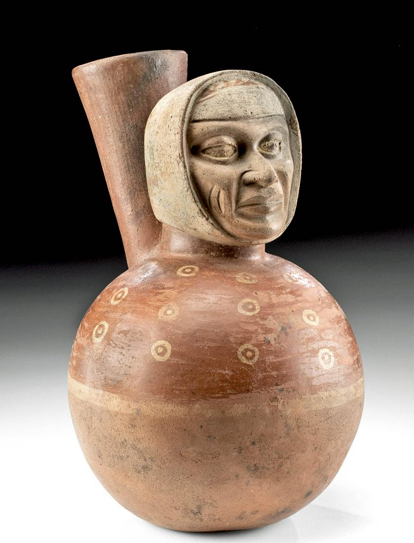 Moche Polychrome Figural Vessel, ex-Museum (1 of 5)