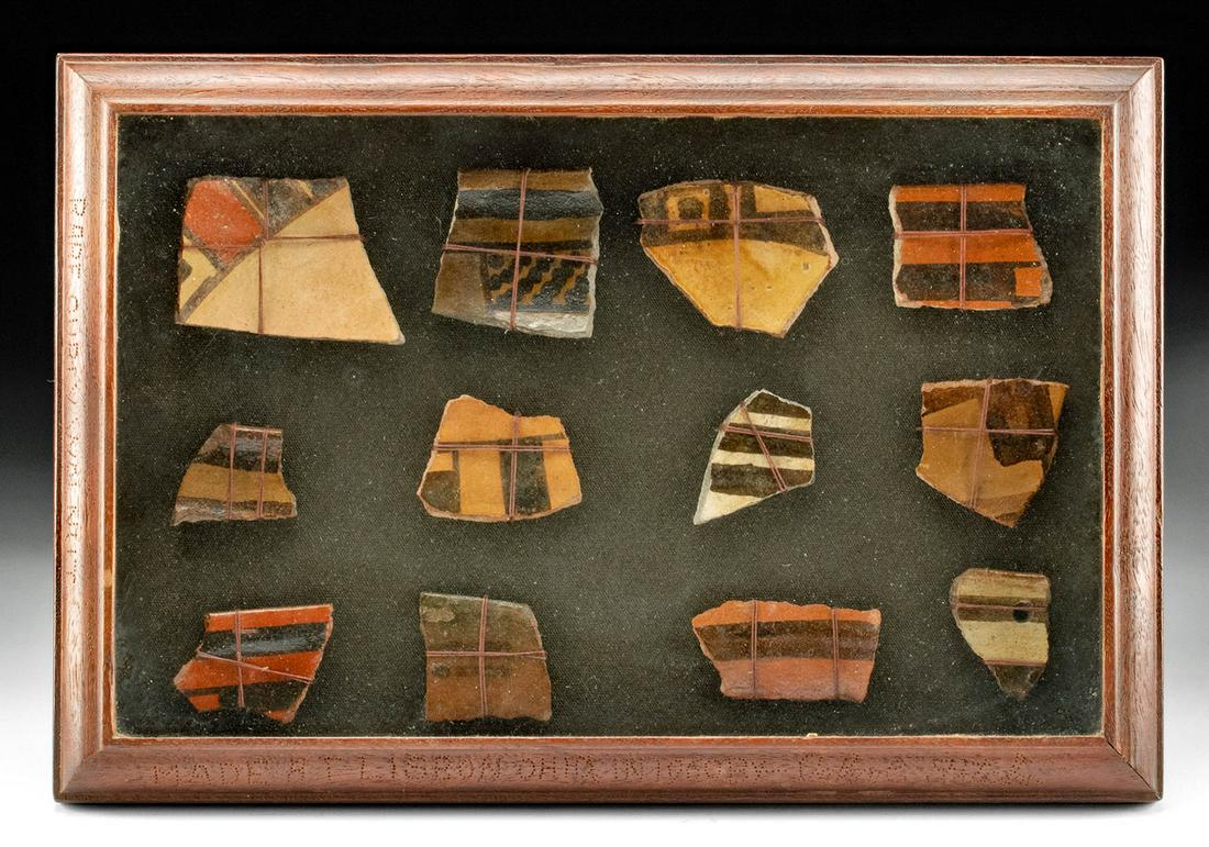 Framed Native American Puebloan Pottery Shards (1 of 3)
