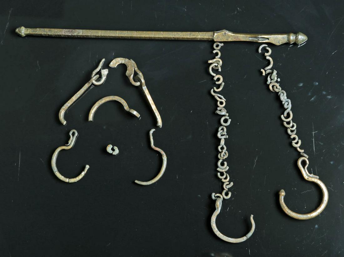 Roman Bronze Statera - Beam, Hooks, Chain, ex-Sotheby's (1 of 3)