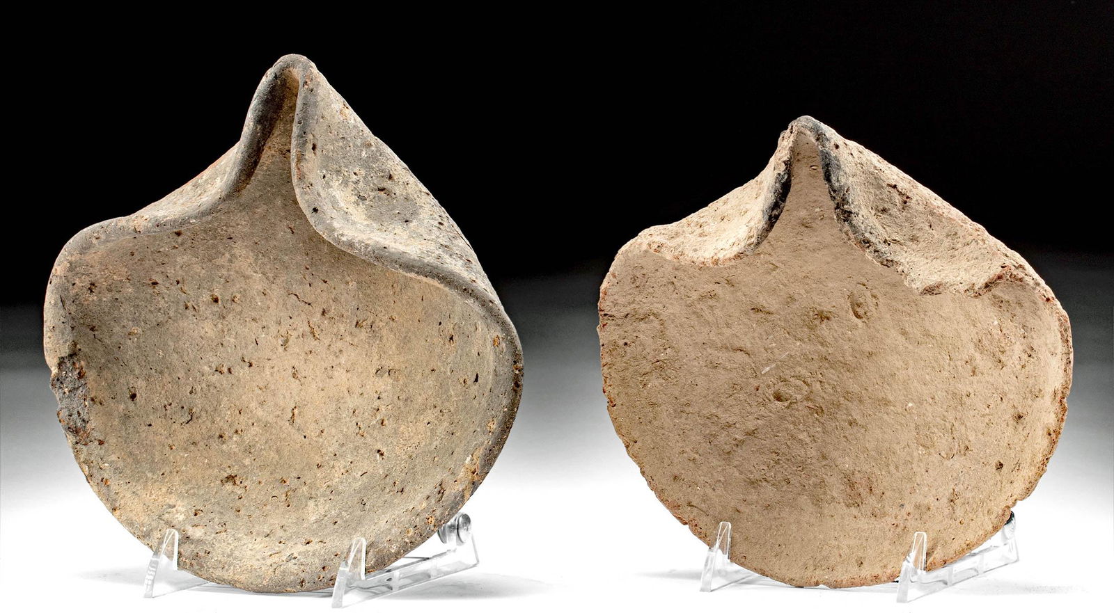 2 Holyland Terracotta Oil Lamps - Redware & Blackware (1 of 3)