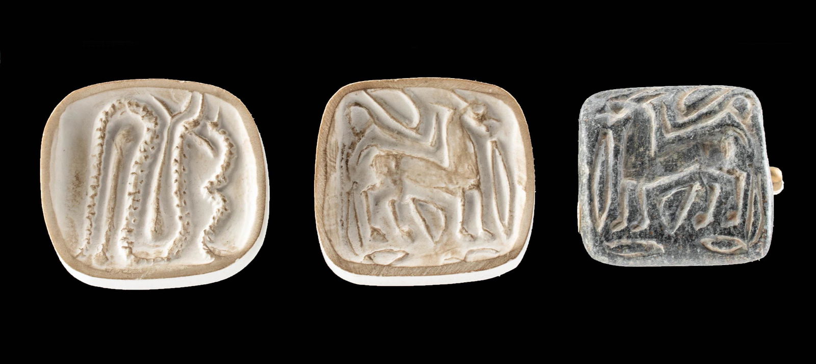Ancient Syrian Steatite Stamp Seal w/ Zoomorphic Motif (1 of 3)