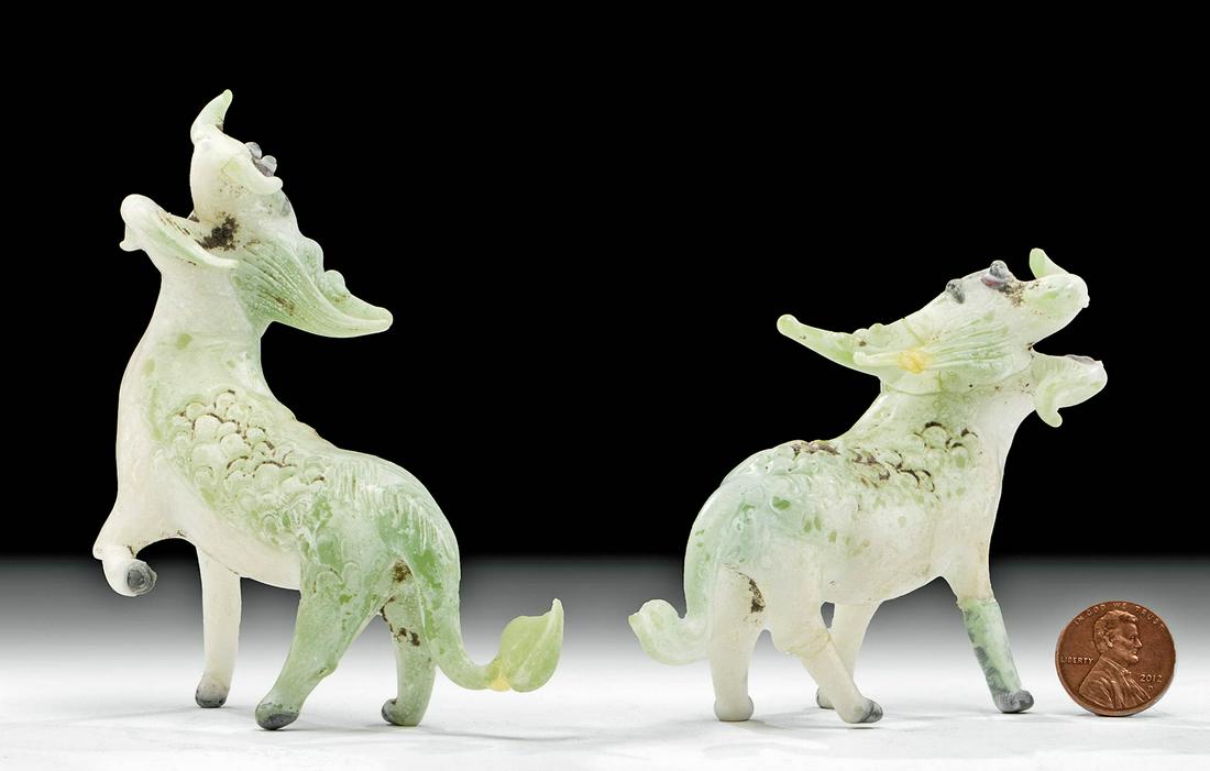 Chinese Qing Dynasty Glass Longmas / Winged Horses (1 of 5)