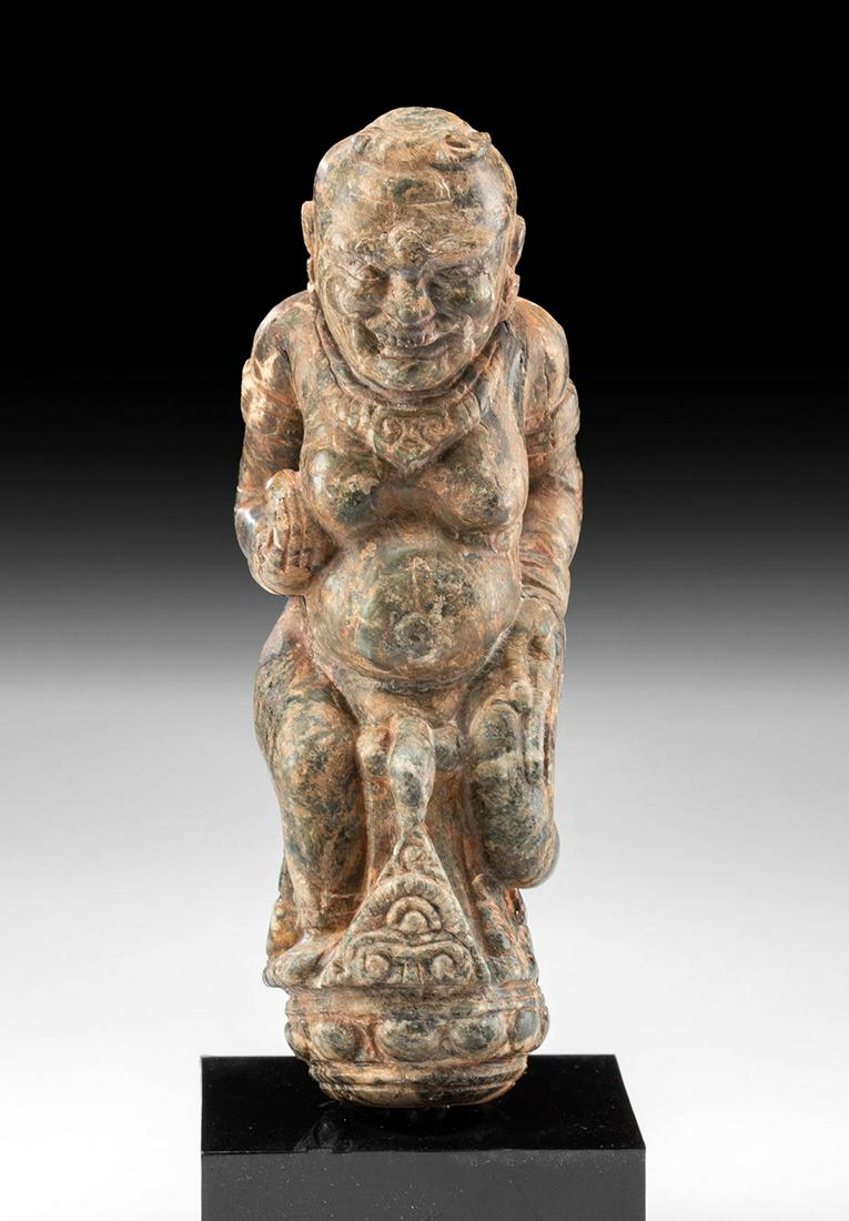 Rare 20th C. Indonesian Stone Kris Handle - Bhima (1 of 3)