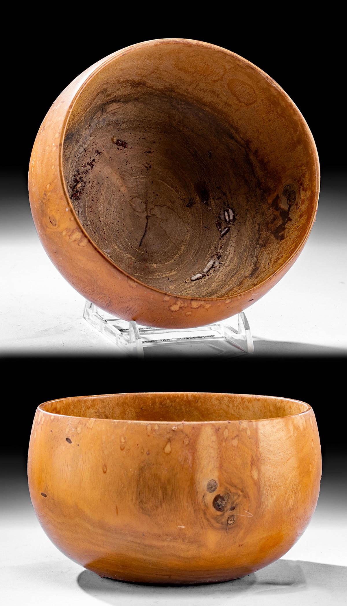 Signed Early 20th C. Hawaiian Hau Wood Bowl (1 of 6)
