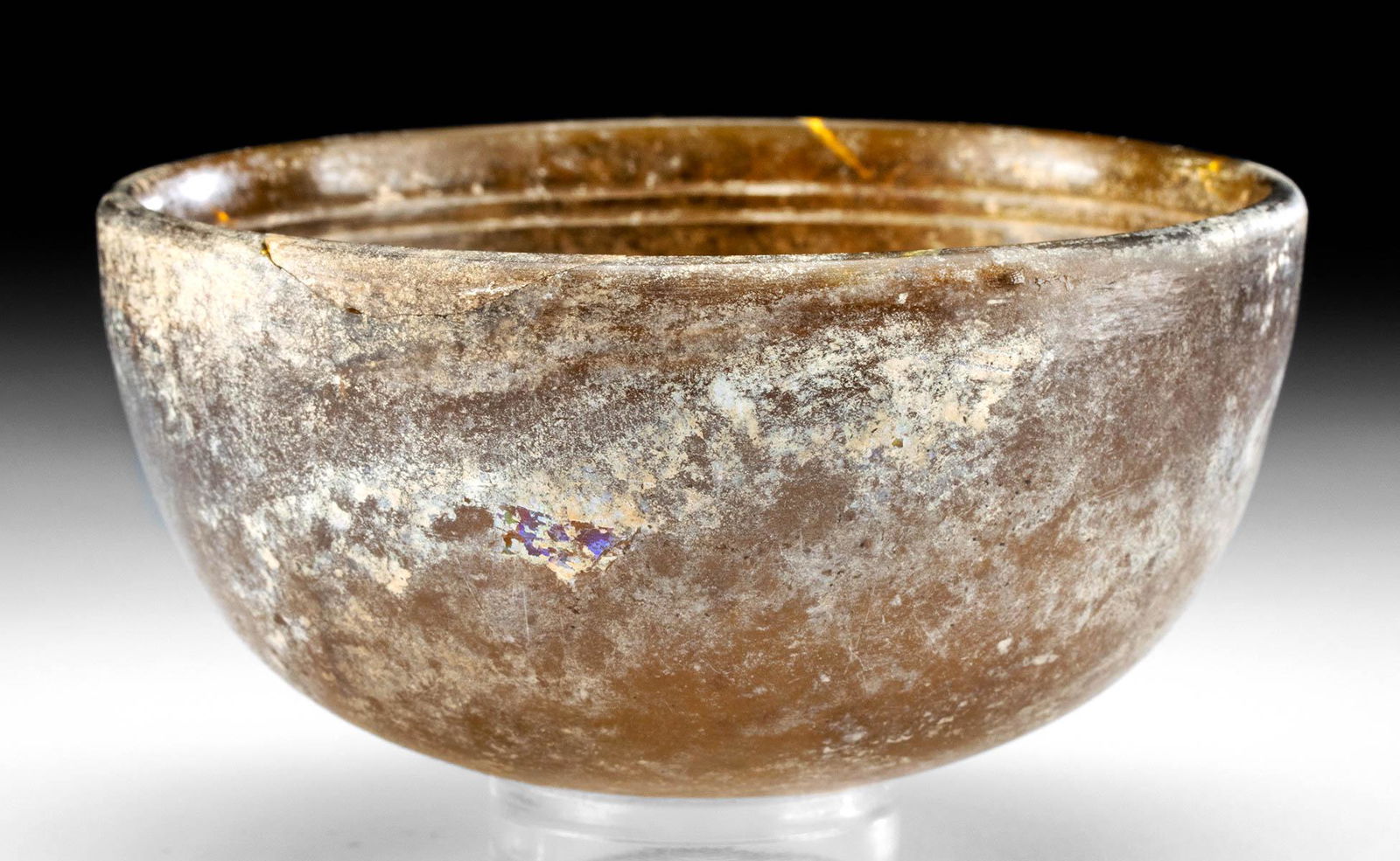 Greek Hellenistic Glass Bowl w/ Wheel Cut Decoration (1 of 6)