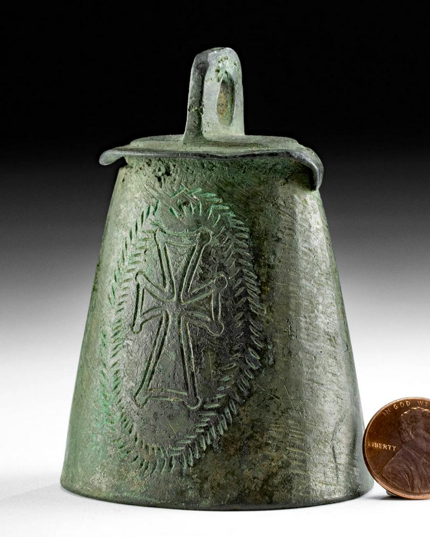 Published 10th C. Byzantine Bronze Bell w/ Crosses (1 of 4)