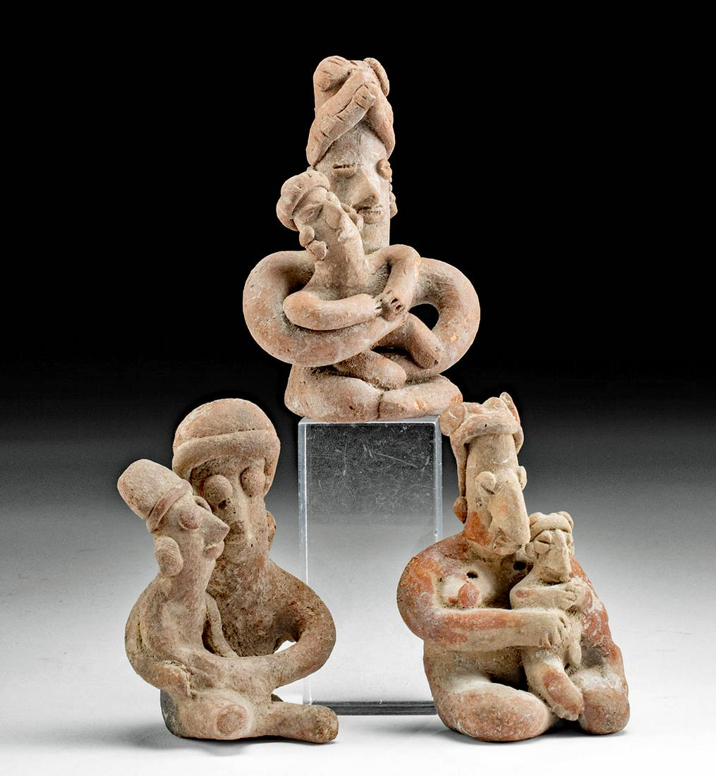 Three Colima & Jalisco Pottery Parent & Child Figures (1 of 3)