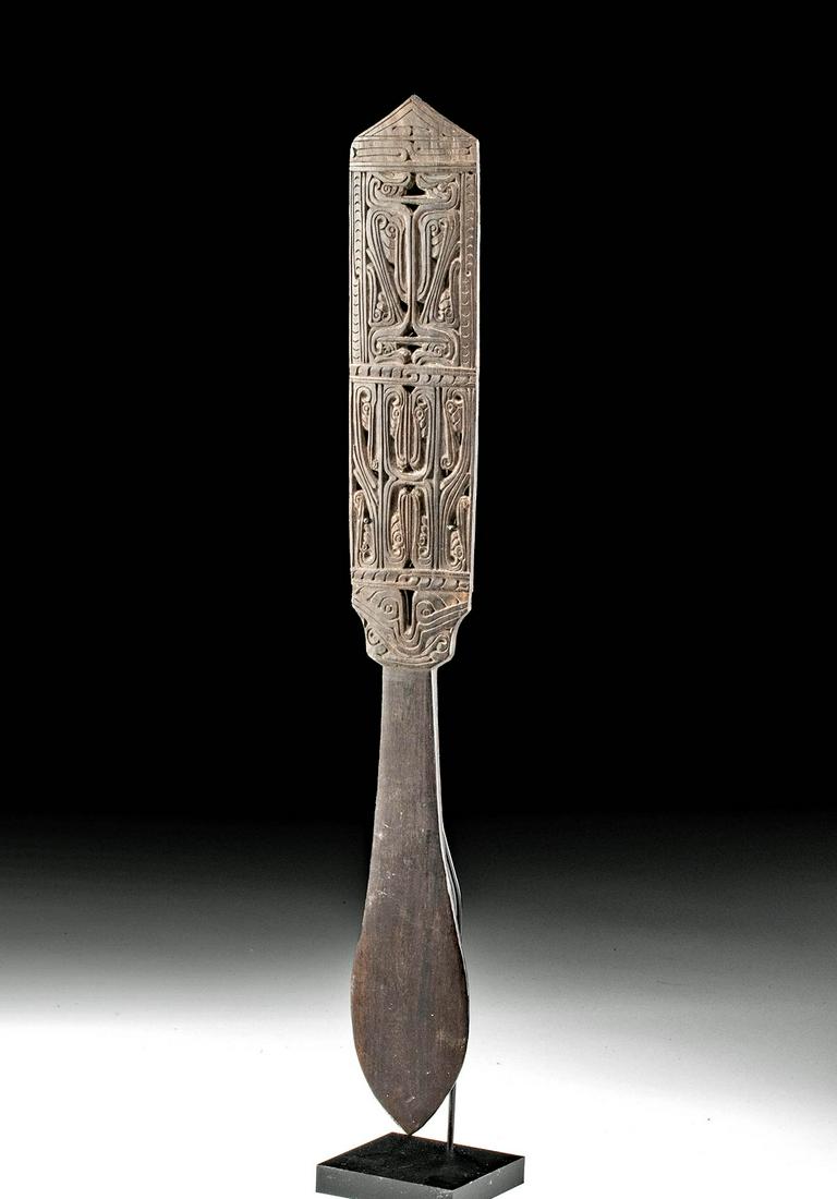 20th C. Trobriand Islands Massim Wood Lime Spatula (1 of 3)
