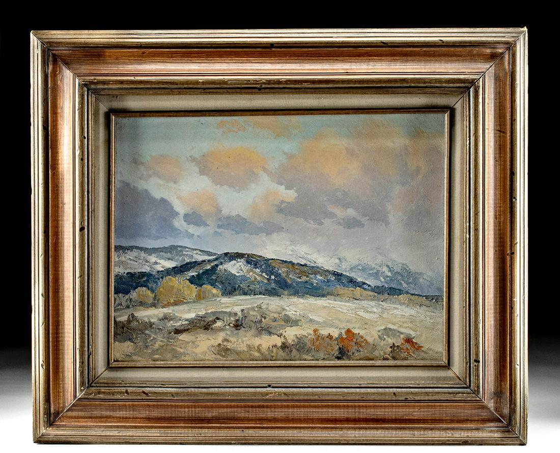 Framed Bill Freeman Painting - Snow Capped Mountains (1 of 3)