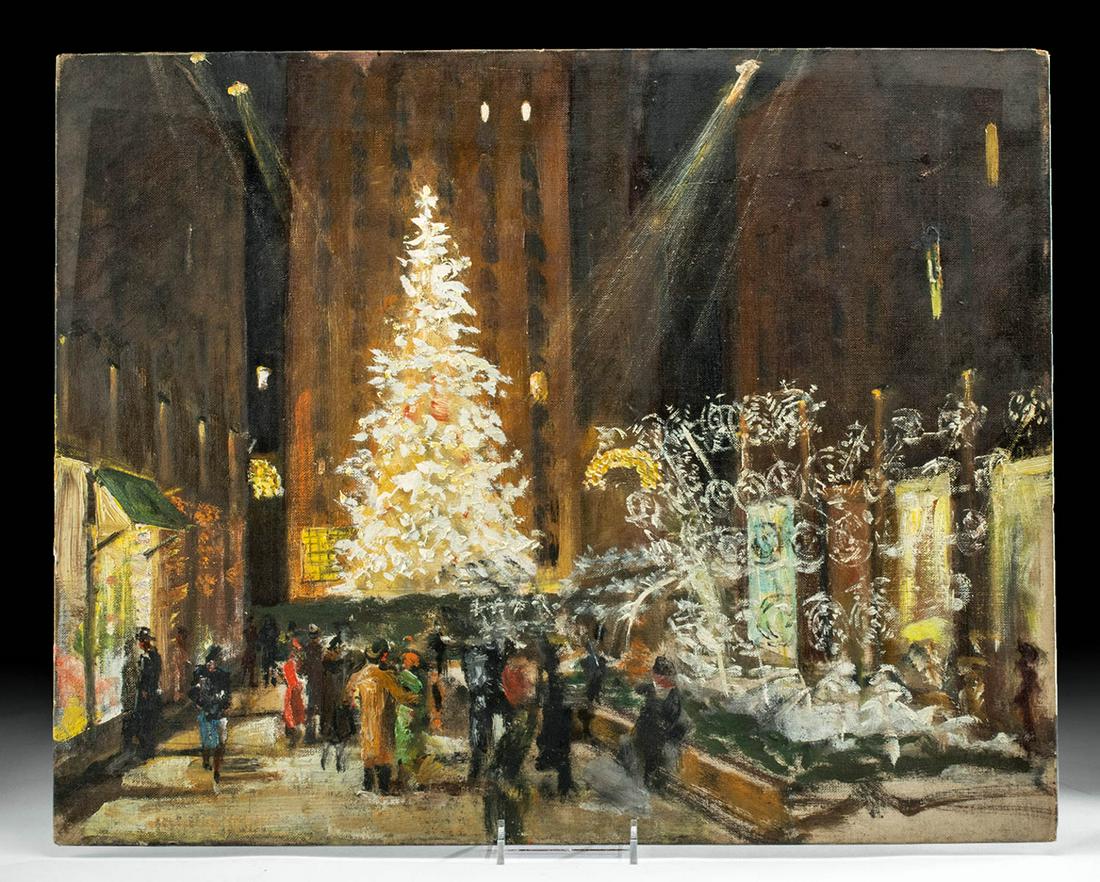 Draper Painting Christmas Tree Rockefeller Center 1940s (1 of 4)