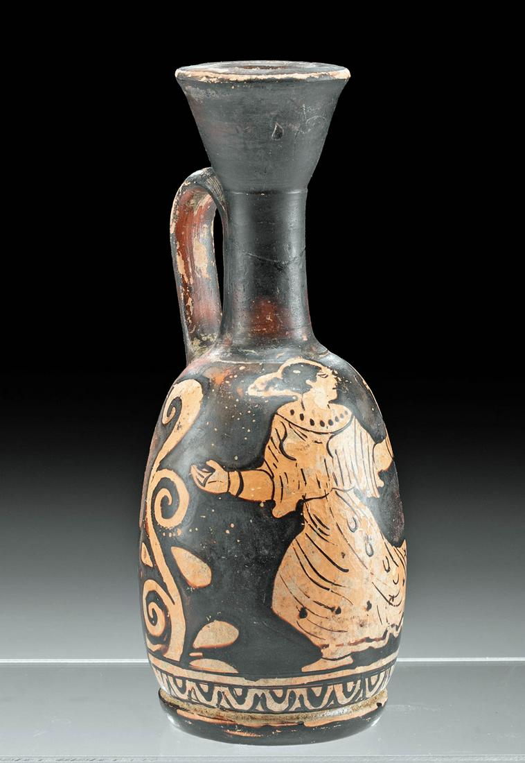 Greek Apulian Red-Figure Lekythos w/ Dancer (1 of 4)
