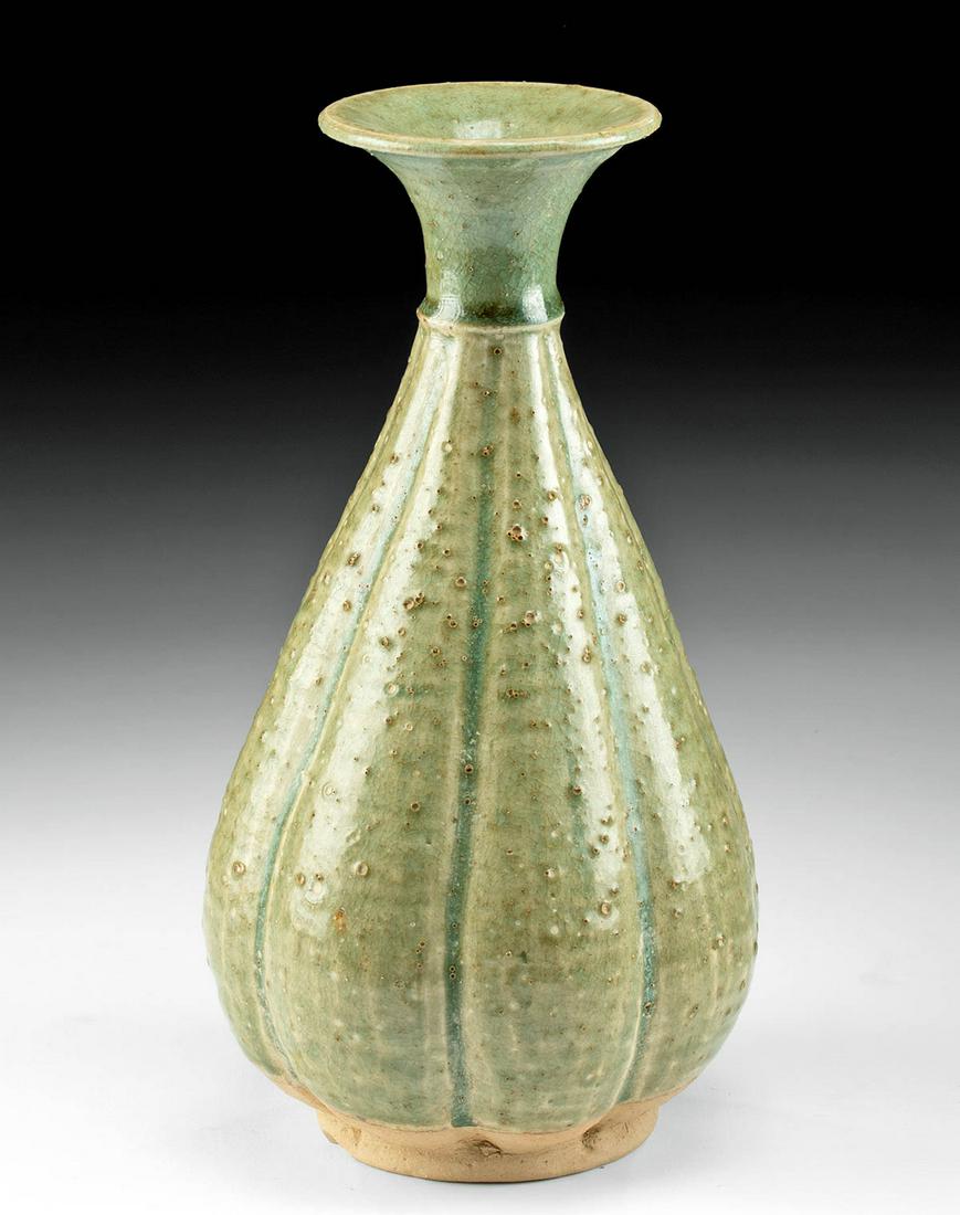 10th C. Korean Koryo Dynasty Celadon Vase, ex-Museum (1 of 4)