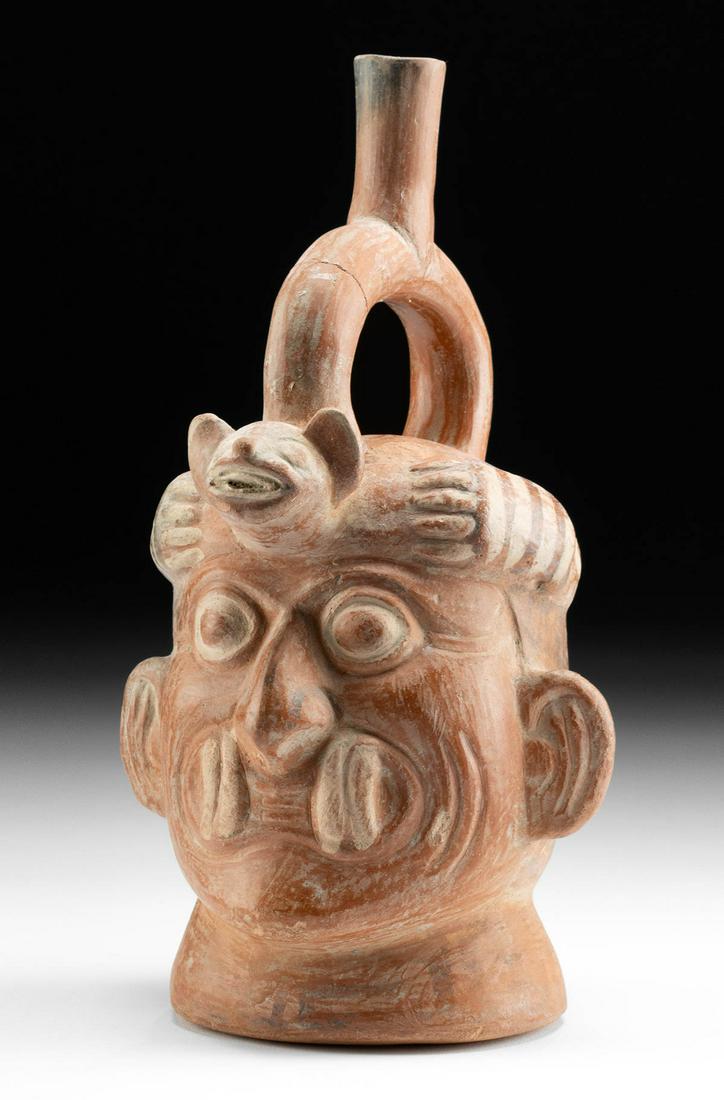 Moche Bichrome Ai Apec Rattle Vessel w/ TL, ex-Museum (1 of 4)