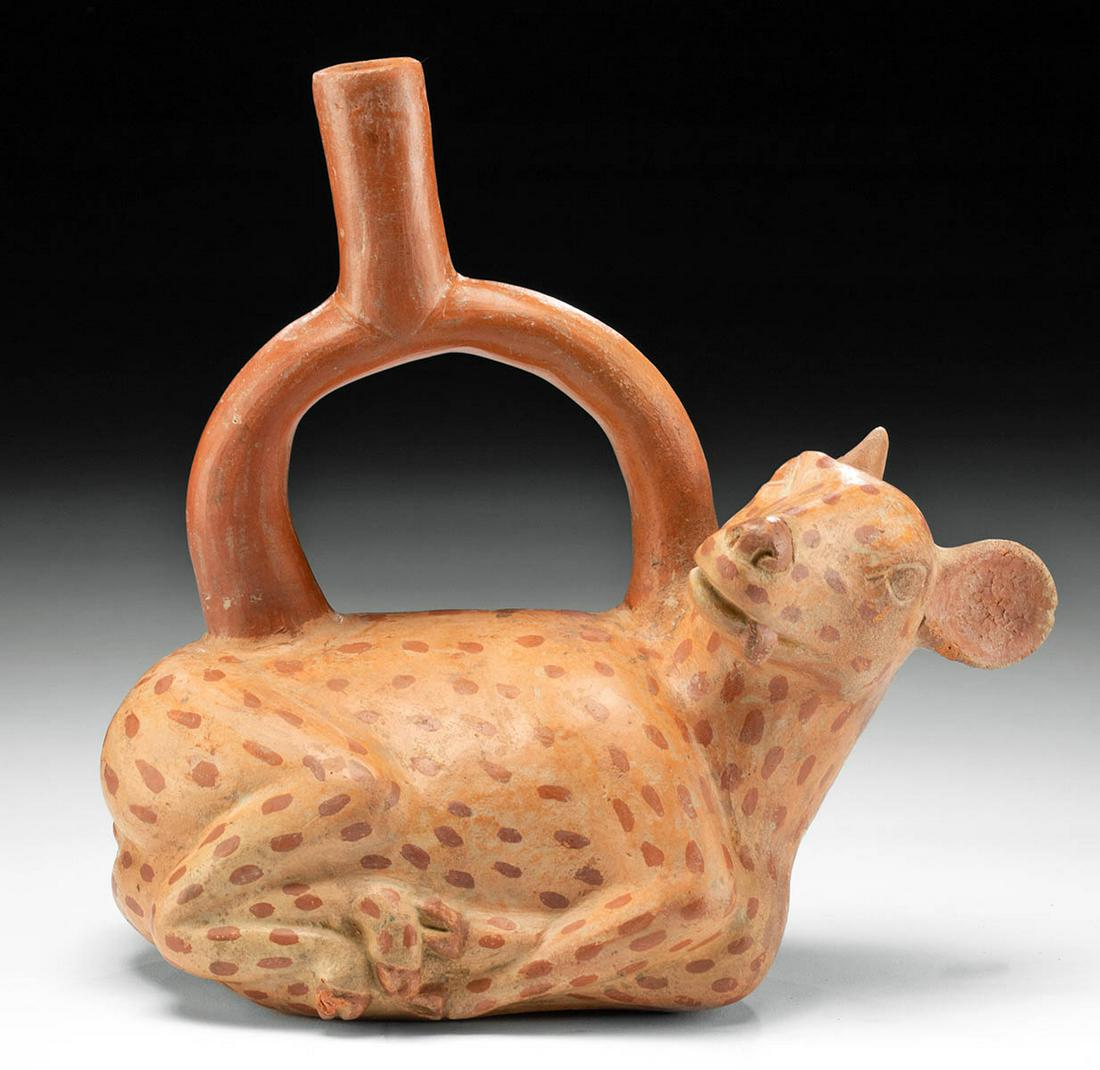 Moche Bichrome Deer Stirrup Vessel w/ TL, ex-Museum (1 of 4)