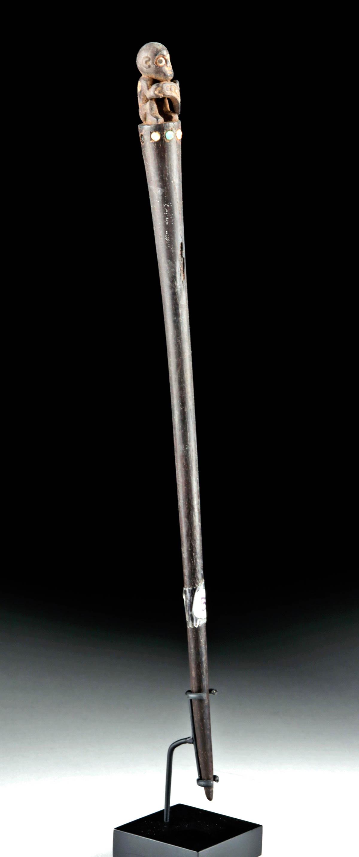 Nazca Black Wood Tupu w/ Monkey Final (1 of 4)